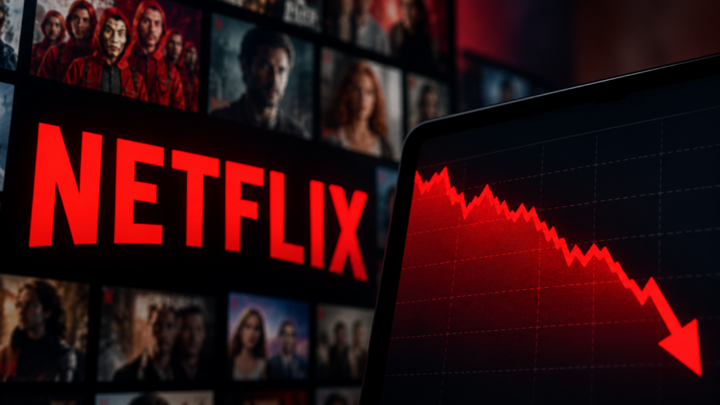 Netflix en caída financiera Imagen generada con IA