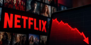 Netflix en caída financiera Imagen generada con IA